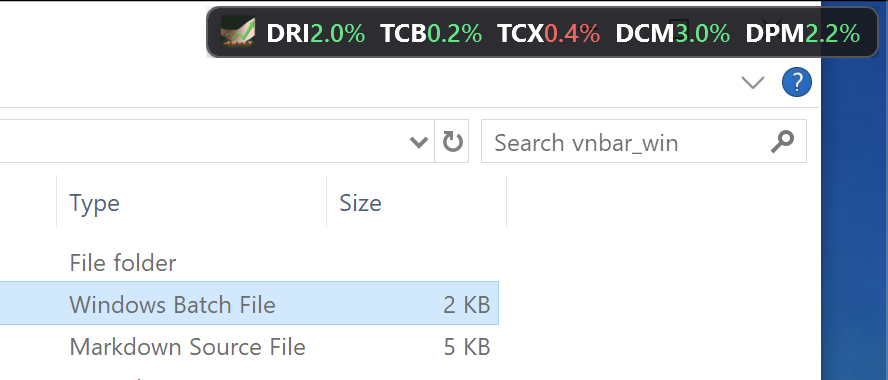 Tool xem nhanh giá của mã chứng khoán trên window: vnBar